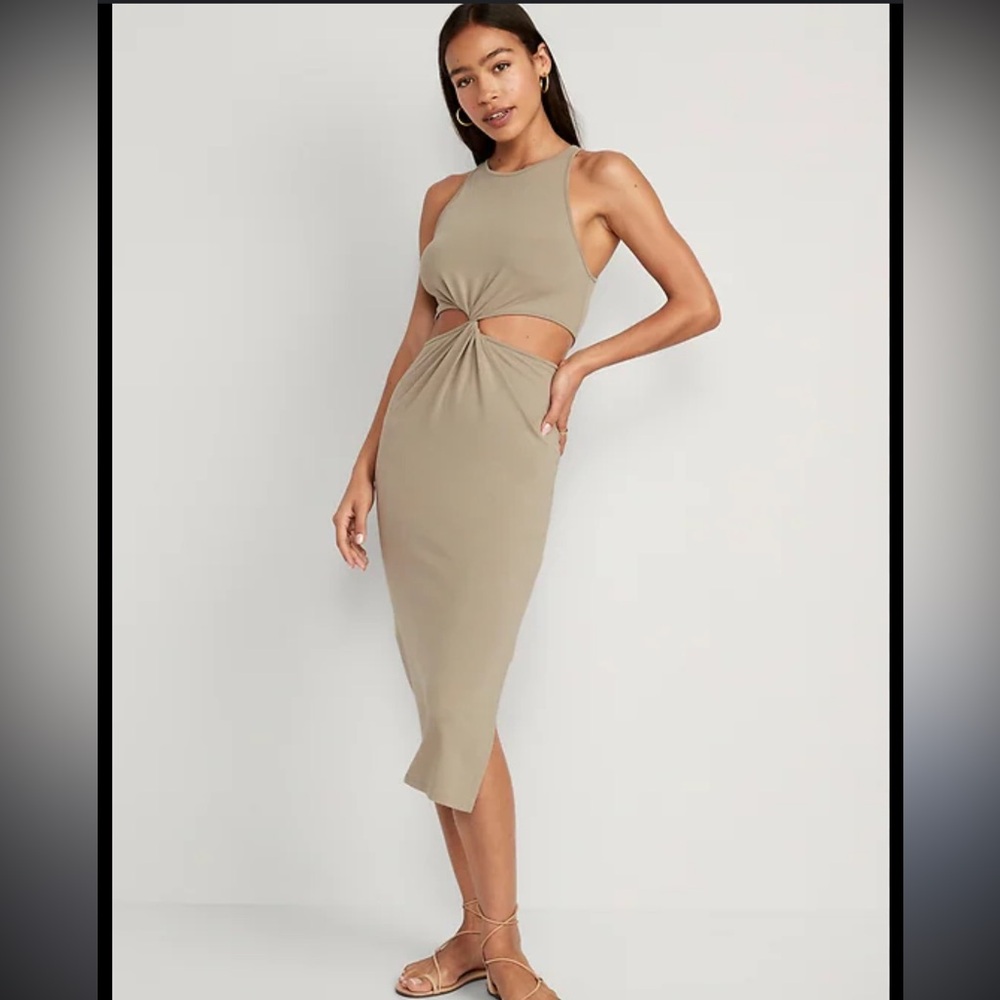 Old Navy Sage Green Body Con Midi Dress. NWTs!
